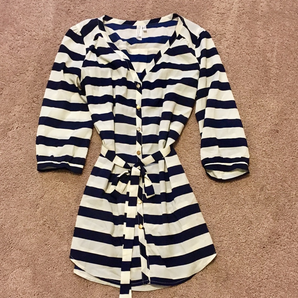 Pink Owl Navy & White Tunic